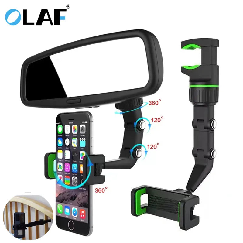 Olaf Car Phone Holder Multifunctional Desk Phone Stand Lazy Bracket 360 Degree Rotate Auto Rearview Mirror Phone Holder In Car