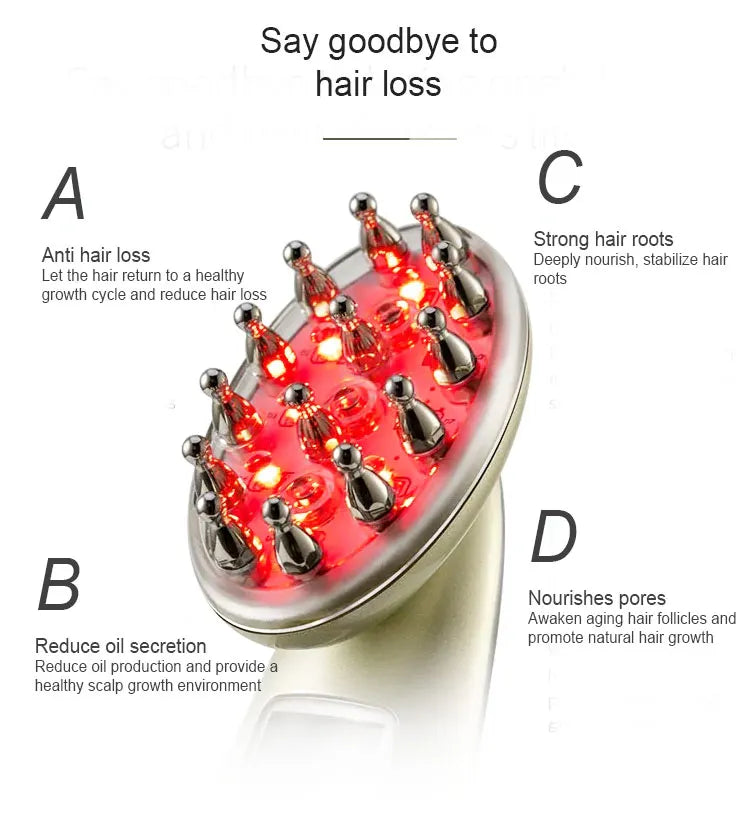 Hair Growth Comb Electric Laser Anti Hair Loss Massage Therapy Infrared RF Red Light EMS Vibration Massager Hair Brush