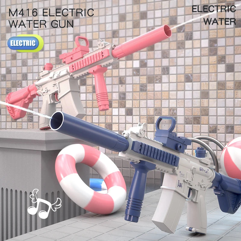 Summer Hot M416 Water Gun Electric Glock Pistol Shooting Toy Full Automatic Summer Beach Toy For Kids Children Boys Girls Gift